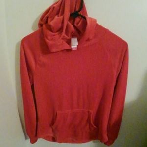 Red sweatshirt with hood